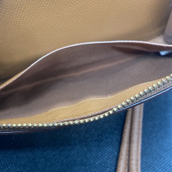 🤎COACH🤎Brown Pebble Leather Double Zip Wristlet/Good Condition - Picture 10 of 14